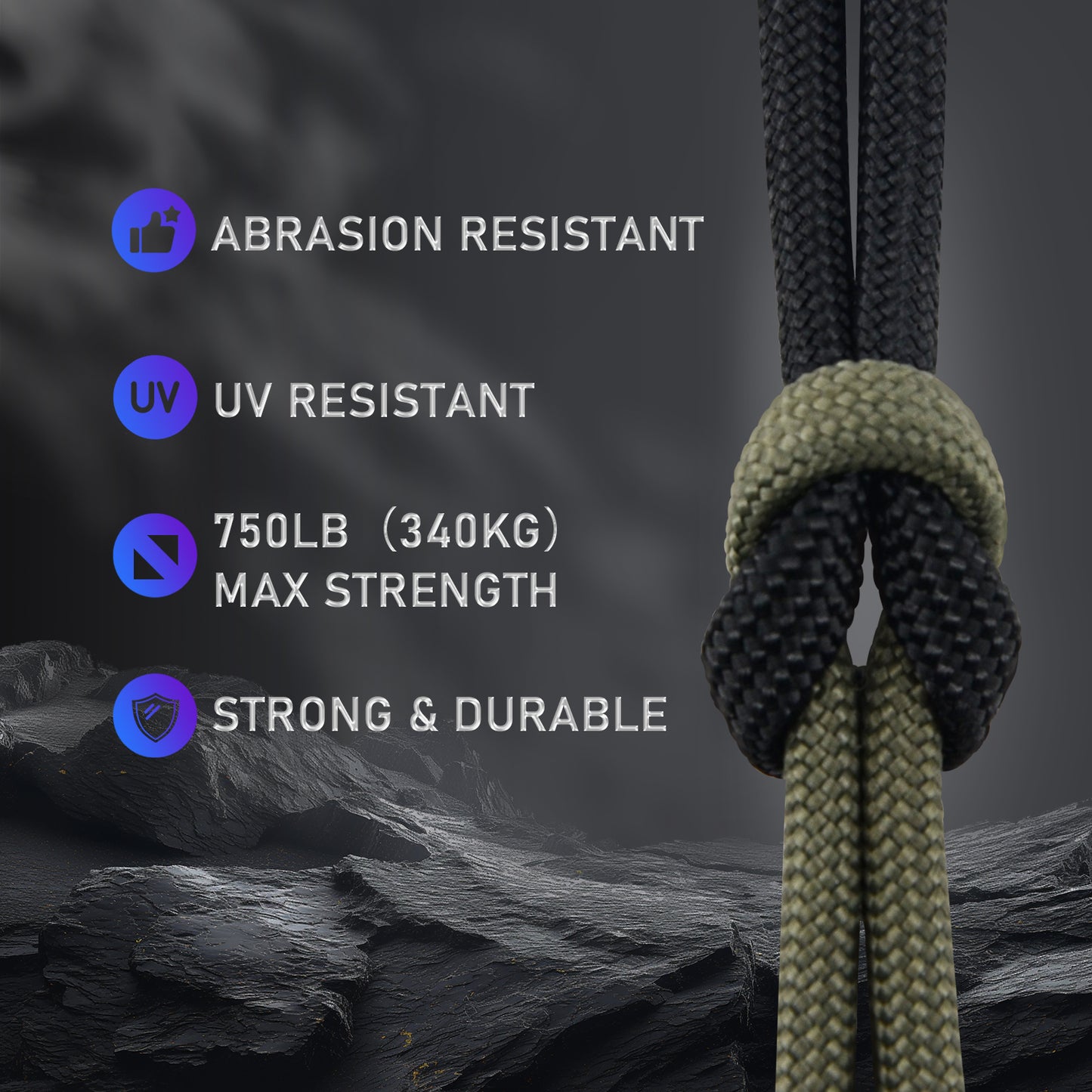 Paracordland-750LB Reflective Rope 4mm – Available in 100ft/500ft/1000ft Lengths – 9-Strand Parachute Cord Spool, Heavy-Duty Survival Rope for Outdoor Gear, Bracelet Making, Camping, Hiking & Fishing