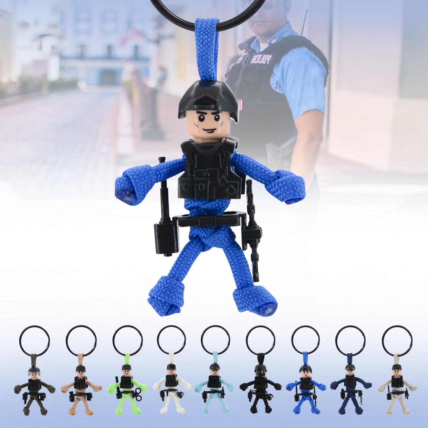 Paracord Keychain, Cool Law Enforcement Key Chain for Motorcycles, Scooters and Cars, Personalized Police Officer Gifts, Handmade Police Gifts For Dad, Cute Police Gifts for Women