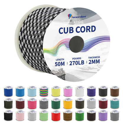 Paracordland-270LB Paracord Rope-50m-Micro 2mm-Utility Cord Thin Braided Best for Military & Camping Survival Chain Bracelet DIY Projects Fishing Lanyards