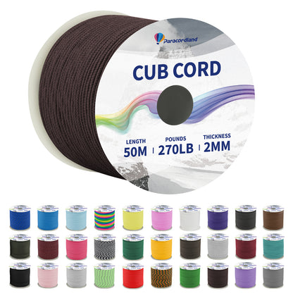 Paracordland-270LB Paracord Rope-50m-Micro 2mm-Utility Cord Thin Braided Best for Military & Camping Survival Chain Bracelet DIY Projects Fishing Lanyards