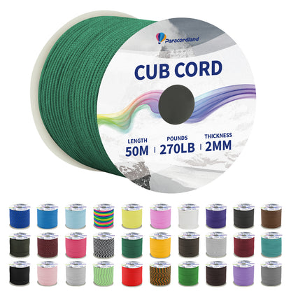 Paracordland-270LB Paracord Rope-50m-Micro 2mm-Utility Cord Thin Braided Best for Military & Camping Survival Chain Bracelet DIY Projects Fishing Lanyards