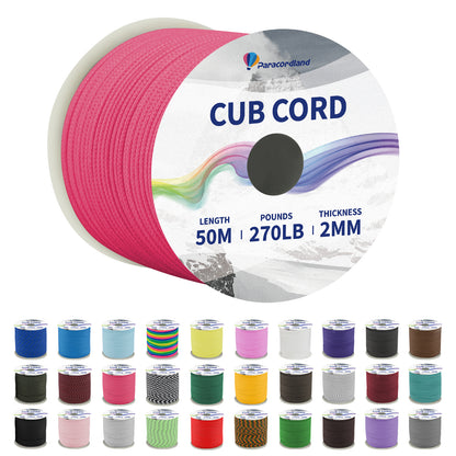 Paracordland-270LB Paracord Rope-50m-Micro 2mm-Utility Cord Thin Braided Best for Military & Camping Survival Chain Bracelet DIY Projects Fishing Lanyards