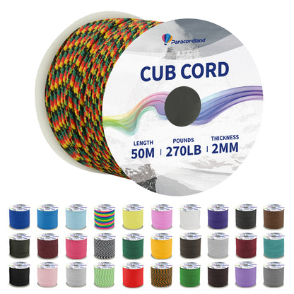 Paracordland-270LB Paracord Rope-50m-Micro 2mm-Utility Cord Thin Braided Best for Military & Camping Survival Chain Bracelet DIY Projects Fishing Lanyards