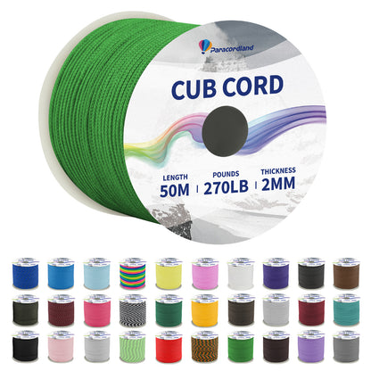 Paracordland-270LB Paracord Rope-50m-Micro 2mm-Utility Cord Thin Braided Best for Military & Camping Survival Chain Bracelet DIY Projects Fishing Lanyards