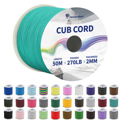 Paracordland-270LB Paracord Rope-50m-Micro 2mm-Utility Cord Thin Braided Best for Military & Camping Survival Chain Bracelet DIY Projects Fishing Lanyards