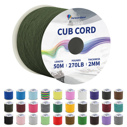 Paracordland-270LB Paracord Rope-50m-Micro 2mm-Utility Cord Thin Braided Best for Military & Camping Survival Chain Bracelet DIY Projects Fishing Lanyards