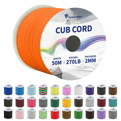 Paracordland-270LB Paracord Rope-50m-Micro 2mm-Utility Cord Thin Braided Best for Military & Camping Survival Chain Bracelet DIY Projects Fishing Lanyards