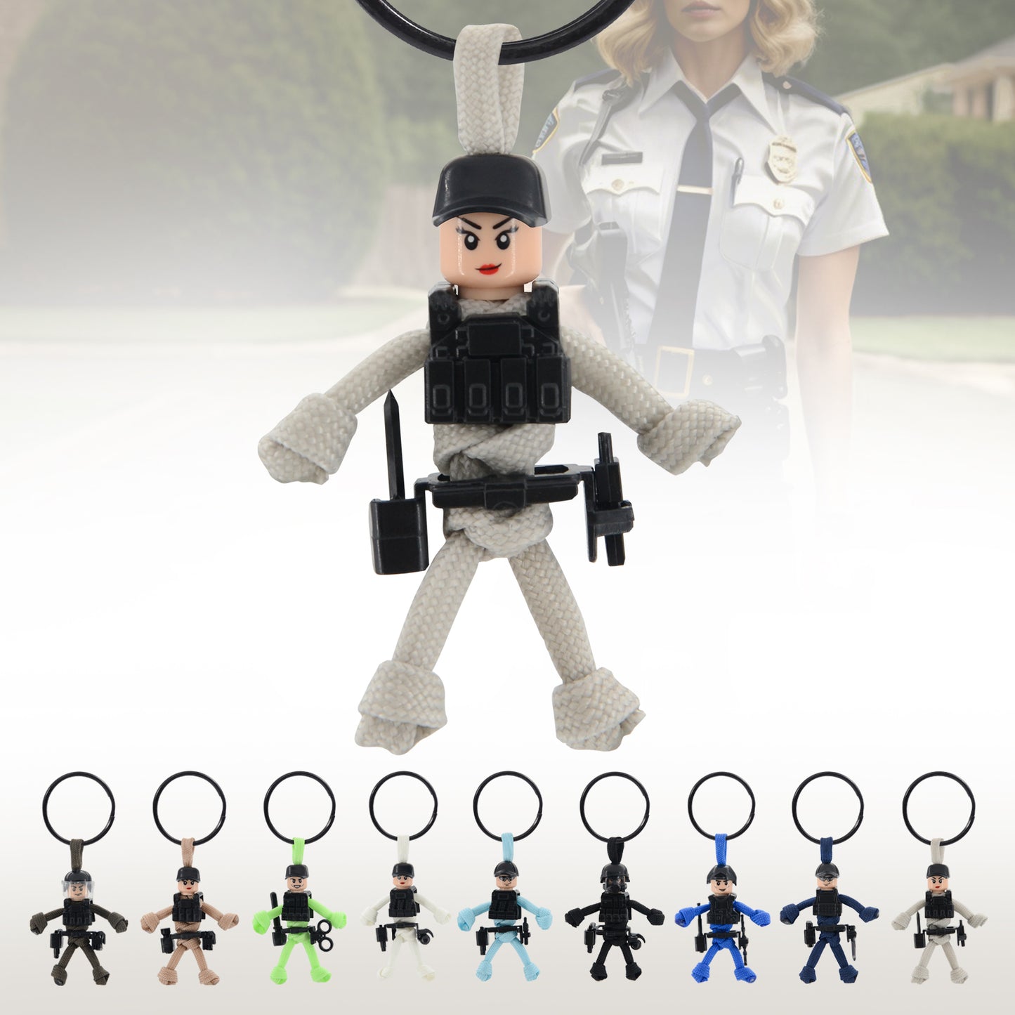 Paracord Keychain, Cool Law Enforcement Key Chain for Motorcycles, Scooters and Cars, Personalized Police Officer Gifts, Handmade Police Gifts For Dad, Cute Police Gifts for Women