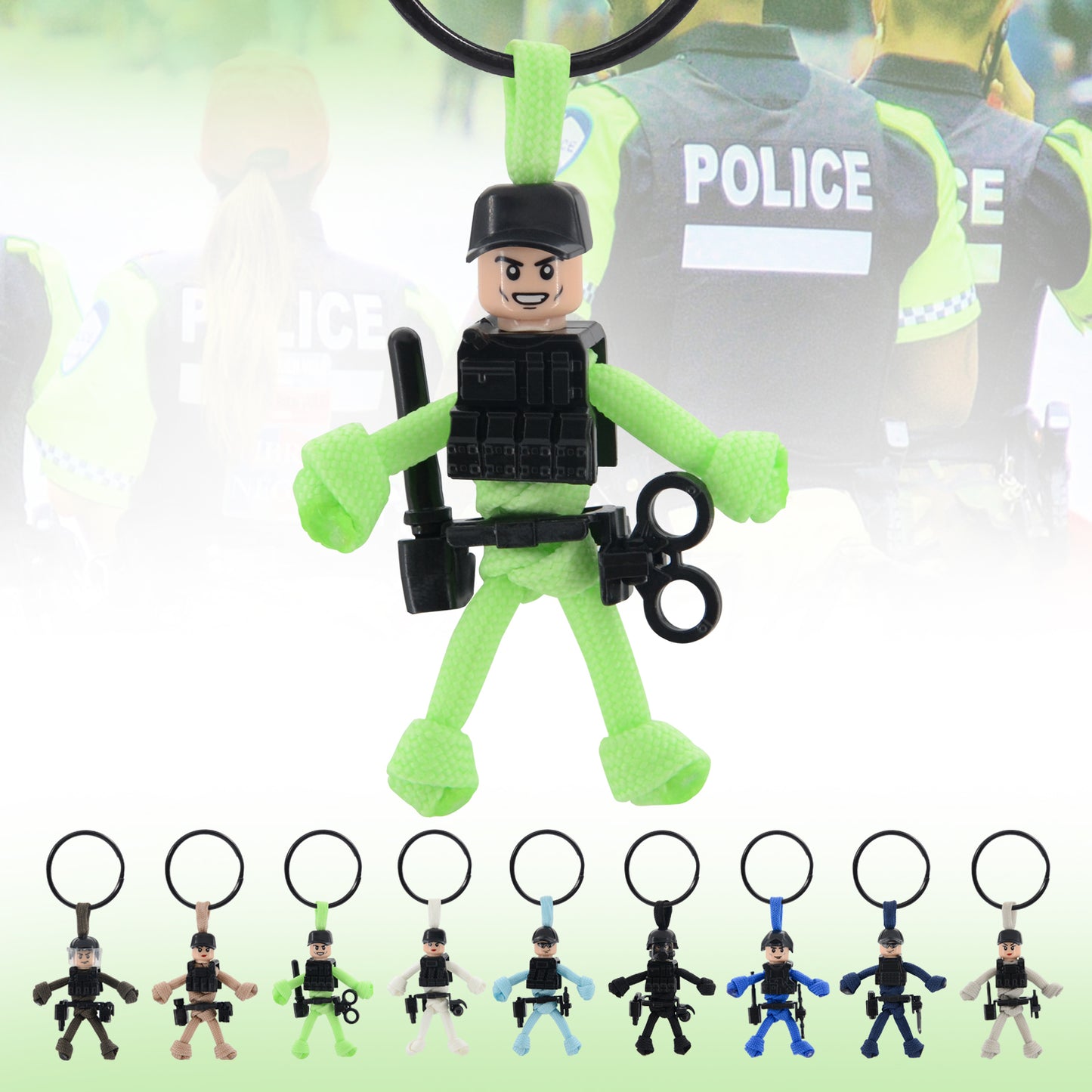 Paracord Keychain, Cool Law Enforcement Key Chain for Motorcycles, Scooters and Cars, Personalized Police Officer Gifts, Handmade Police Gifts For Dad, Cute Police Gifts for Women