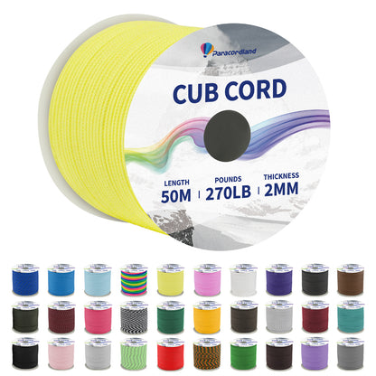 Paracordland-270LB Paracord Rope-50m-Micro 2mm-Utility Cord Thin Braided Best for Military & Camping Survival Chain Bracelet DIY Projects Fishing Lanyards