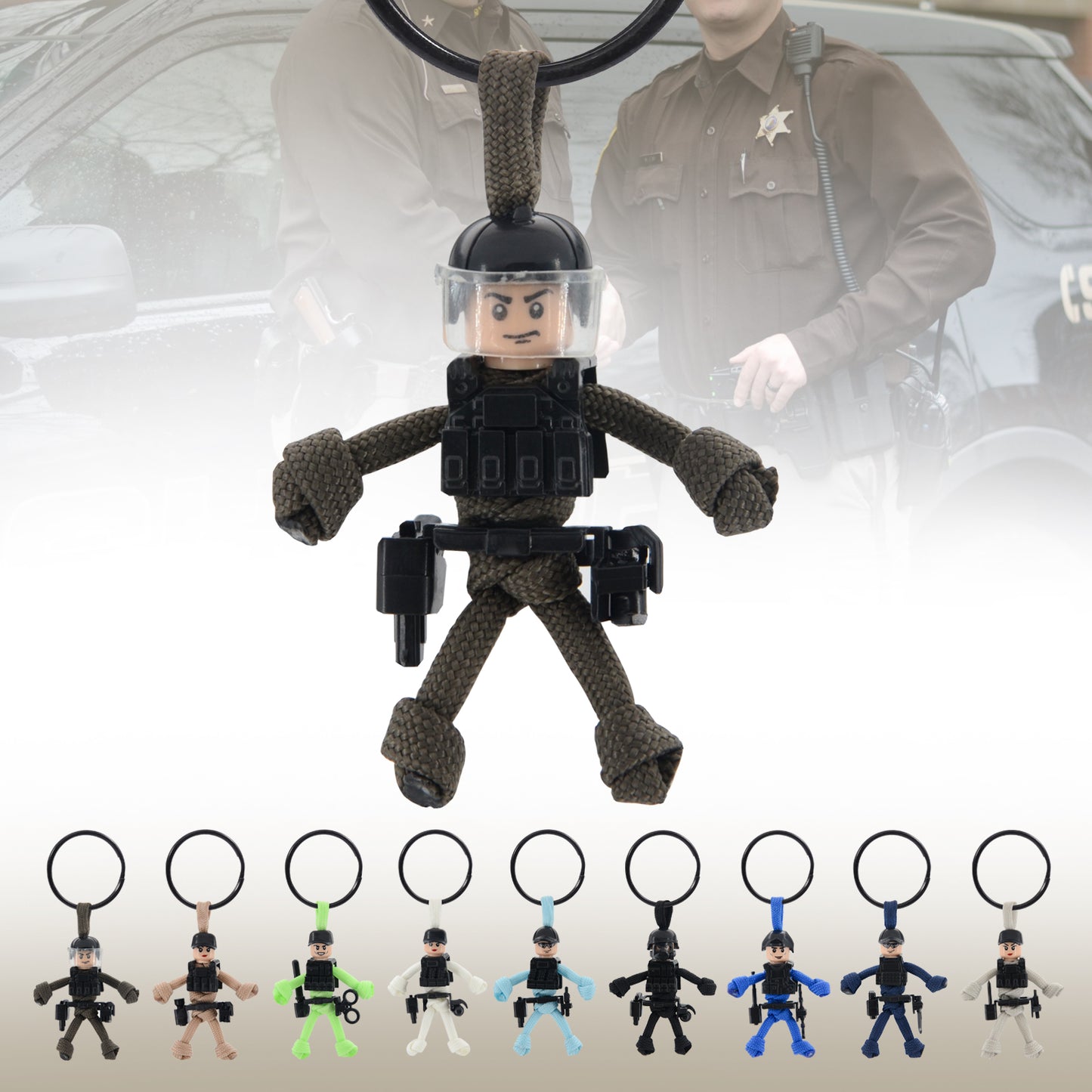 Paracord Keychain, Cool Law Enforcement Key Chain for Motorcycles, Scooters and Cars, Personalized Police Officer Gifts, Handmade Police Gifts For Dad, Cute Police Gifts for Women