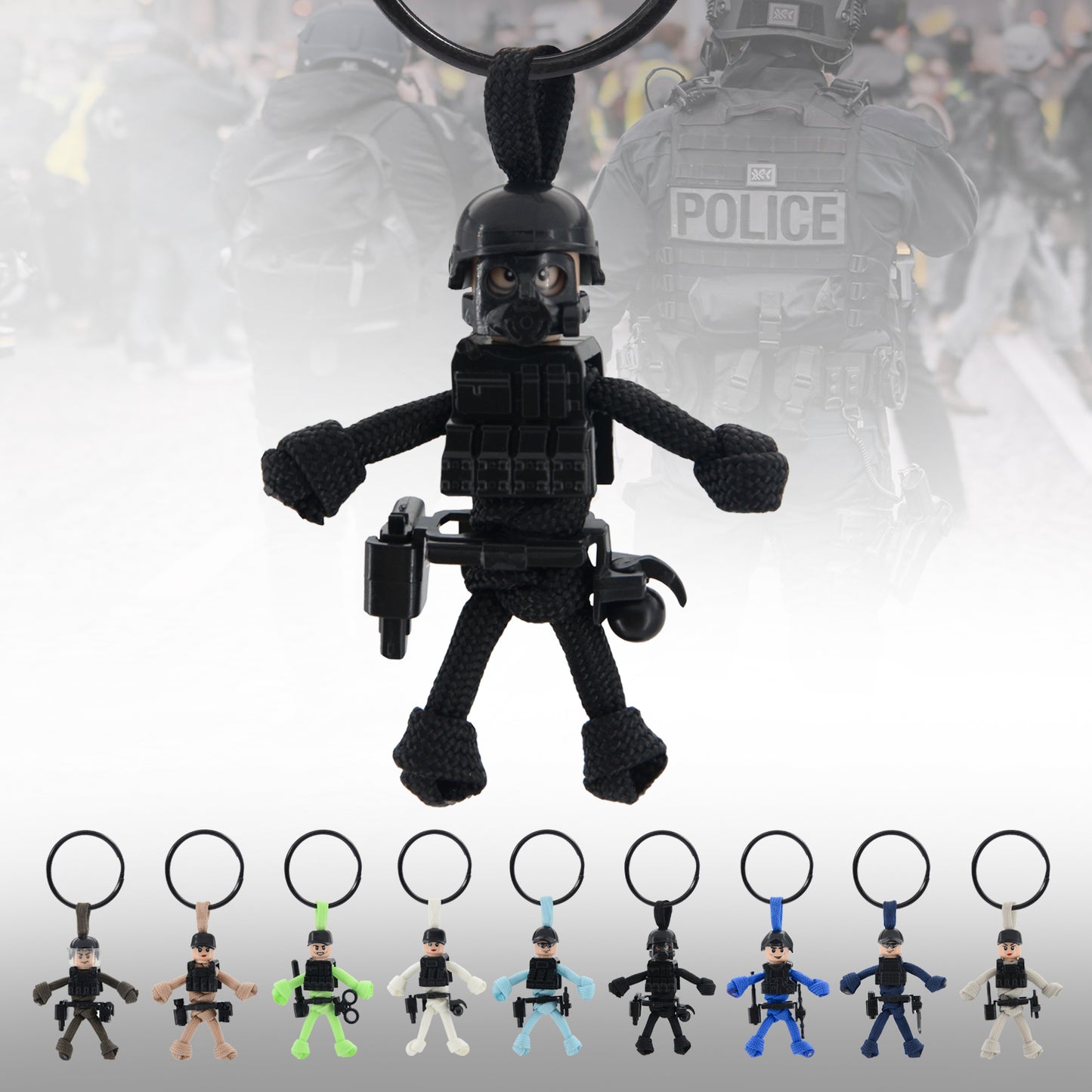 Paracord Keychain, Cool Law Enforcement Key Chain for Motorcycles, Scooters and Cars, Personalized Police Officer Gifts, Handmade Police Gifts For Dad, Cute Police Gifts for Women