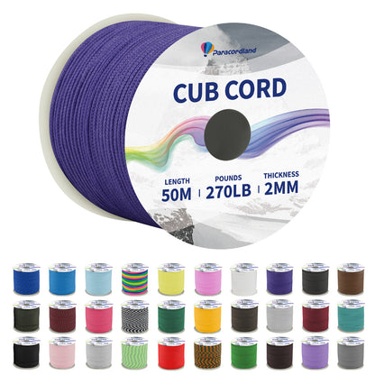 Paracordland-270LB Paracord Rope-50m-Micro 2mm-Utility Cord Thin Braided Best for Military & Camping Survival Chain Bracelet DIY Projects Fishing Lanyards