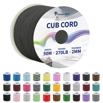 Paracordland-270LB Paracord Rope-50m-Micro 2mm-Utility Cord Thin Braided Best for Military & Camping Survival Chain Bracelet DIY Projects Fishing Lanyards