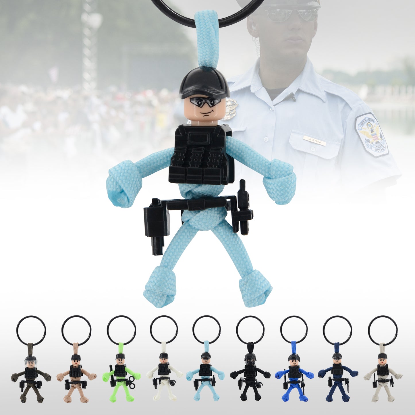 Paracord Keychain, Cool Law Enforcement Key Chain for Motorcycles, Scooters and Cars, Personalized Police Officer Gifts, Handmade Police Gifts For Dad, Cute Police Gifts for Women