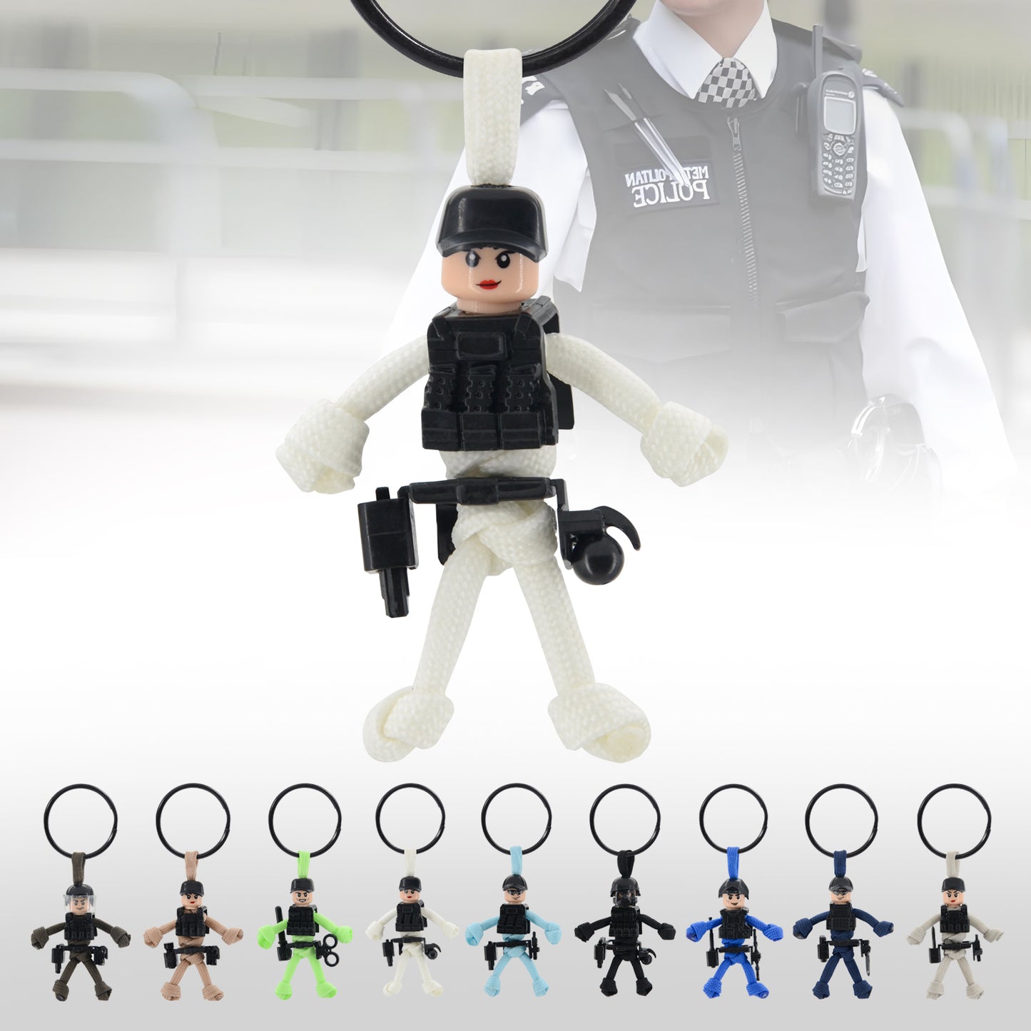 Paracord Keychain, Cool Law Enforcement Key Chain for Motorcycles, Scooters and Cars, Personalized Police Officer Gifts, Handmade Police Gifts For Dad, Cute Police Gifts for Women