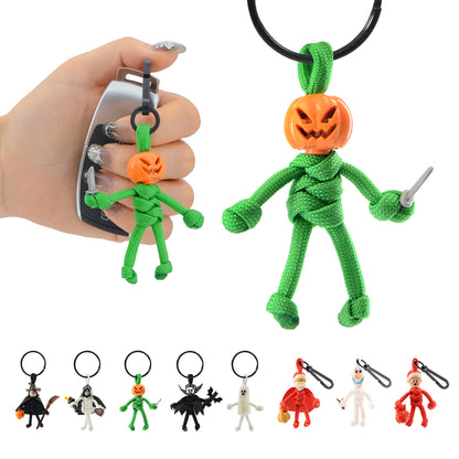 Keychain for Motorcycle, Scooter, Car, Backpack, Spooky Customize Halloween Presents Christmas Keychain Gift, Cute Cartoon Xmas Key Chain with Clip, 3D Santa Claus Snowman Xmas Gift