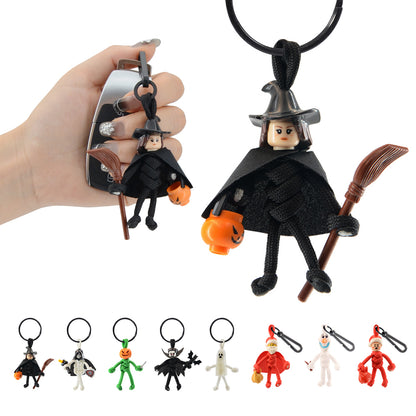 Keychain for Motorcycle, Scooter, Car, Backpack, Spooky Customize Halloween Presents Christmas Keychain Gift, Cute Cartoon Xmas Key Chain with Clip, 3D Santa Claus Snowman Xmas Gift