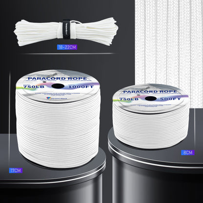 Paracordland-750LB Reflective Rope 4mm – Available in 100ft/500ft/1000ft Lengths – 9-Strand Parachute Cord Spool, Heavy-Duty Survival Rope for Outdoor Gear, Bracelet Making, Camping, Hiking & Fishing